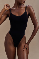 Alyssa Backless Shapewear Bodysuit - Black