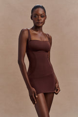 Jocelyn Backless Shapewear Mini Dress - Espresso