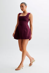 Lysandre Crepe Mini Dress - Plum