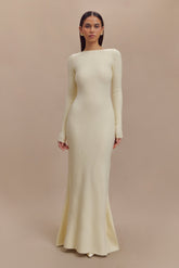 Emily Long Sleeve Knit Maxi Dress - Ivory Marle