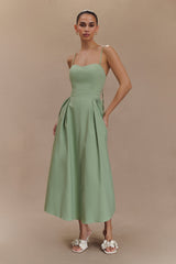 Rebecca Cotton Midi Dress - Basil