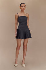Rylee Multi Pleat Mini Dress - Charcoal