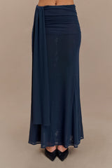 Arna Mesh Maxi Skirt - Midnight Blue