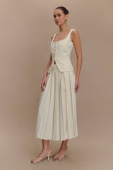 Sunny Pleated Midi Skirt - Ivory