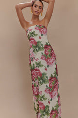 Ella Strapless Chiffon Maxi Dress - Sonia Rose Print