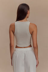 Morgana Ribbed Tank Top - Grey Marle