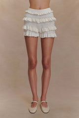 Amy Pointelle Knit Frill Bloomers - Ivory