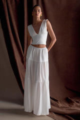 Jacinda Cotton Maxi Skirt - White