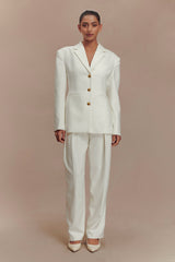 Penelope Pleated High Waisted Pants - Ivory