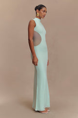 Massie Slinky And Mesh Maxi Dress - Lagoon