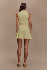 Indy Pointelle Knit Mini Skirt - Lemon