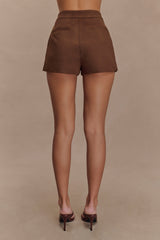Sally Faux Suede Short - Milk Chocolate