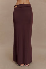 Haven Slinky Twist Midi Skirt - Chocolate
