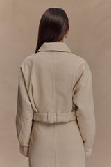 Fallon Cropped Denim Jacket - Stone Wash