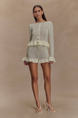 Eleanor Knit Frill Shorts - White