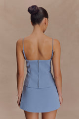 Jaime Spaghetti Strap Suiting Top - Ocean Blue