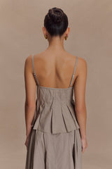 Mae Cotton Top - Pebble Brown