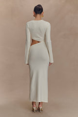 Azariah Long Sleeve Knit Midi Dress - Ivory