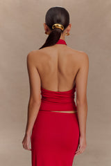 Mariposa Slinky Halter Top - Red