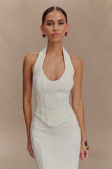 Meadow Corset Halter Top - White