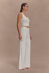 Fabiana Wide Leg Knit Pant - White