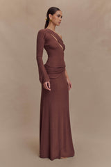 Alexius One Shoulder Knit Maxi Dress - Nutmeg