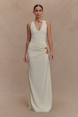 Kaiden Slinky Beaded Maxi Dress - Ivory