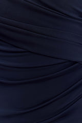 Therese Off Shoulder Ruched Maxi Dress - Navy
