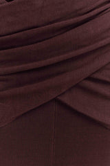 Reama Wrap Over Knit Maxi Dress - Chocolate