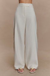 Cyrene Linen Wide Leg Pants - Oat Marle