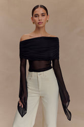 Dahlia One Shoulder Top - Black