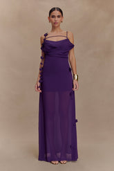 Rosalie Floral Chiffon Maxi Dress - Purple