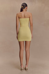 Rian Strapless Knit Mini Dress - Lemon