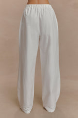 Janayia Cotton Wide Leg Pants - White