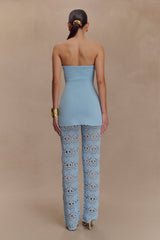 Trena Crochet Knit Pants - Sky Blue