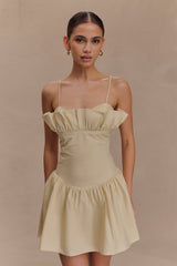 Janis Cotton Frill Mini Dress - Nude