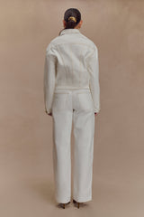 Kirra Cinched Denim Jacket - White