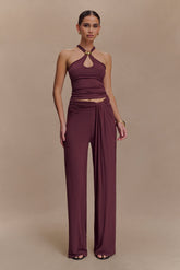 Ramona Modal Straight Leg Pant - Mahogany