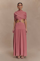 Georgina Chiffon Midi Dress - Burnt Rose