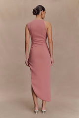 Virginia Suiting Embroidered Midi Dress - Burnt Rose