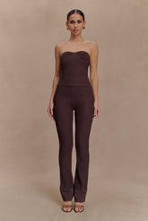 Elodie Ribbed Knit Pants - Chocolate
