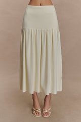 Romaine Bandage Knit Midi Skirt - Ivory
