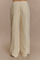 Ebony Embroidered Denim Jeans - Cream