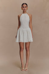 Carlina Broderie Mini Dress - White