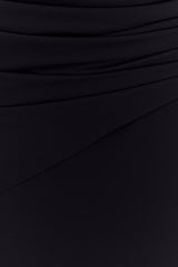 Giulia Chiffon Draped Maxi Dress - Black