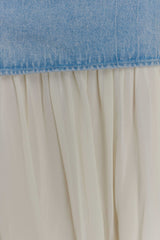 Tully Chiffon Denim Maxi Skirt - 80'S Blue