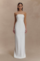 Kalila Strapless Crepe Maxi Dress - White