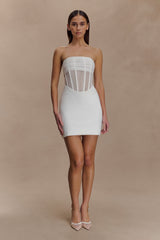 Palmer Mesh Corset Mini Dress - Ivory