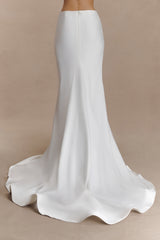 Clara Fishtail Maxi Skirt - White