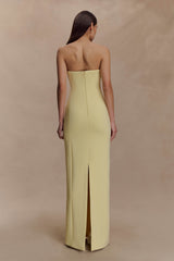 Kalila Strapless Crepe Maxi Dress - Lemon